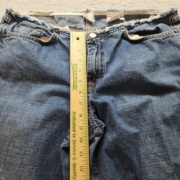 Women's Size 14 Lucky Brand Jeans Dungarees Bootcut Frayed Relaxed Classic Denim - Picture 5 of 11
